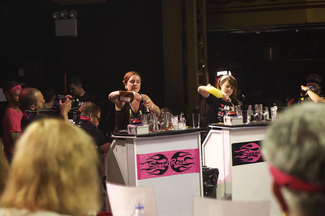 In the first quarterfinal, Lacey Hawkins (Clover Club, The NoMad) took on DC's Julia Hurst (Rose’s Luxury)<br>
